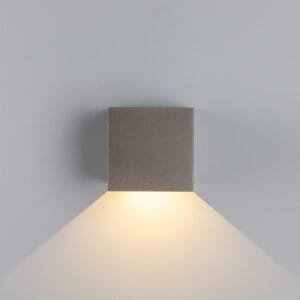 Cube Outdoor Concrete Wall Light 14cm IP65 Concrete Wall Lights Great Lighting UK Ltd