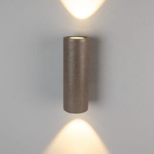 Cylindrical Outdoor Concrete Wall Light 9cm IP65 Up & Down Wall Lights Great Lighting UK Ltd