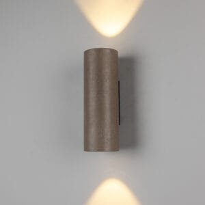 Cylindrical Outdoor Concrete Wall Light 9cm IP65 Up & Down Wall Lights Great Lighting UK Ltd