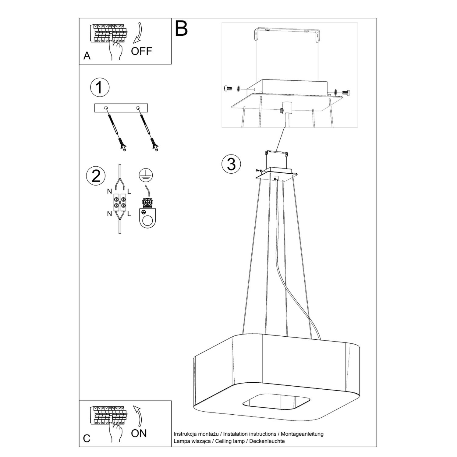 Chandelier Urano 60 Black Uncategorized Great Lighting UK Ltd