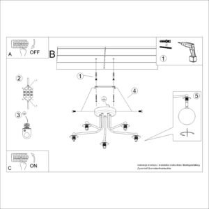 Chandelier Astral 5 Black Uncategorized Great Lighting UK Ltd