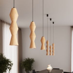 Pendant Lamp Kubbe Small R Beech Wood Uncategorized Great Lighting UK Ltd