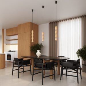 Pendant Lamp Kubbe Medium R Beech Wood Uncategorized Great Lighting UK Ltd