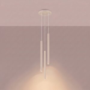 Pendant Lamp Arche 3P Beige Uncategorized Great Lighting UK Ltd