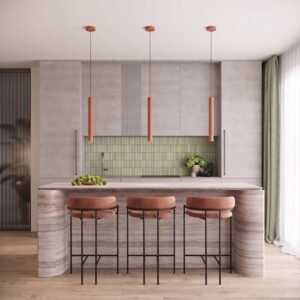 Pendant Lamp Arche 2P Red Ochre Uncategorized Great Lighting UK Ltd