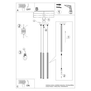 Pendant Lamp Arche 3P Red Ochre Uncategorized Great Lighting UK Ltd