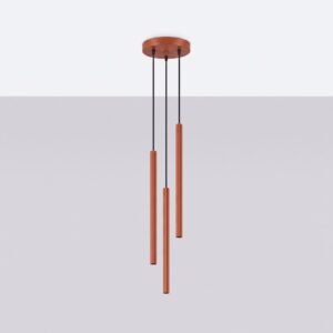 Pendant Lamp Arche 3P Red Ochre Uncategorized Great Lighting UK Ltd