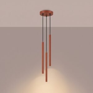Pendant Lamp Arche 3P Red Ochre Uncategorized Great Lighting UK Ltd