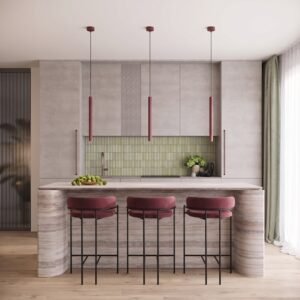 Pendant Lamp Arche 1 Burgundy Uncategorized Great Lighting UK Ltd