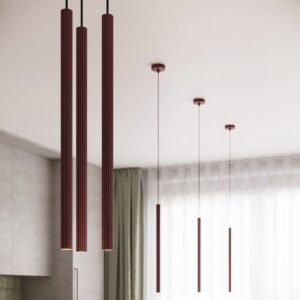 Pendant Lamp Arche 1 Burgundy Uncategorized Great Lighting UK Ltd