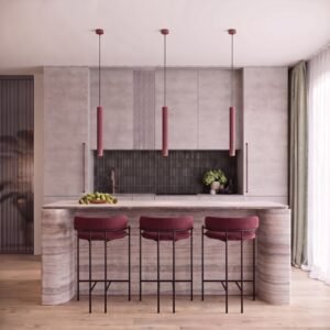 Pendant Lamp Arche 2P Burgundy Uncategorized Great Lighting UK Ltd