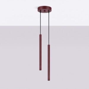 Pendant Lamp Arche 2P Burgundy Uncategorized Great Lighting UK Ltd