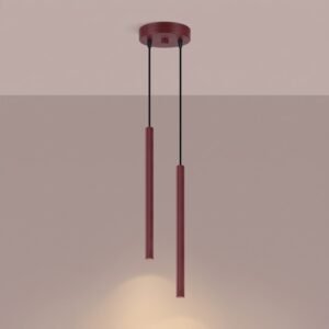 Pendant Lamp Arche 2P Burgundy Uncategorized Great Lighting UK Ltd