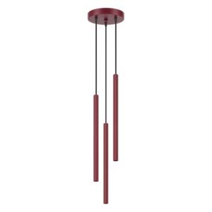 Pendant Lamp Arche 3P Burgundy Uncategorized Great Lighting UK Ltd