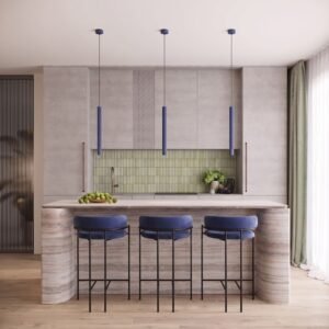 Pendant Lamp Arche 3P Ultramarine Uncategorized Great Lighting UK Ltd