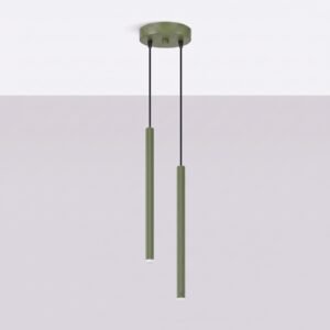 Pendant Lamp Arche 2P Olive Green Uncategorized Great Lighting UK Ltd