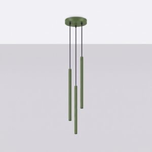Pendant Lamp Arche 3P Olive Green Uncategorized Great Lighting UK Ltd