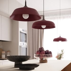 Pendant Lamp Gina Burgundy Uncategorized Great Lighting UK Ltd
