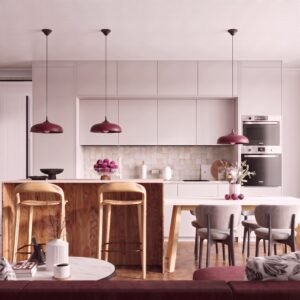 Pendant Lamp Gina Burgundy Uncategorized Great Lighting UK Ltd
