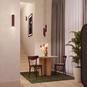 Pendant Lamp Lagos 1 Burgundy Uncategorized Great Lighting UK Ltd