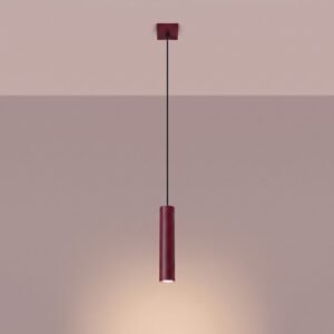 Pendant Lamp Lagos 1 Burgundy Uncategorized Great Lighting UK Ltd