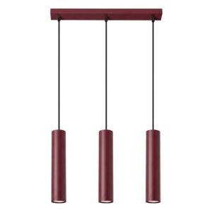 Pendant Lamp Lagos 3L Burgundy Red Pendant Lights Great Lighting UK Ltd