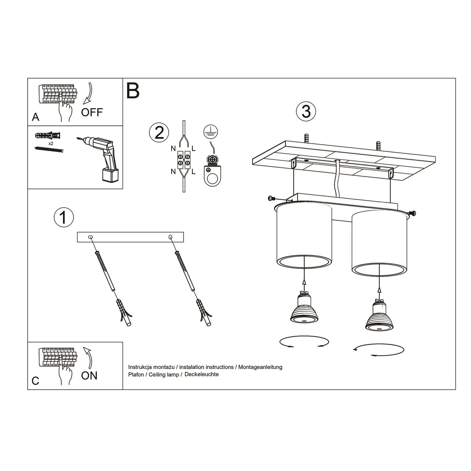 Ceiling Lamp Orbis 2 Red Ochre Uncategorized Great Lighting UK Ltd