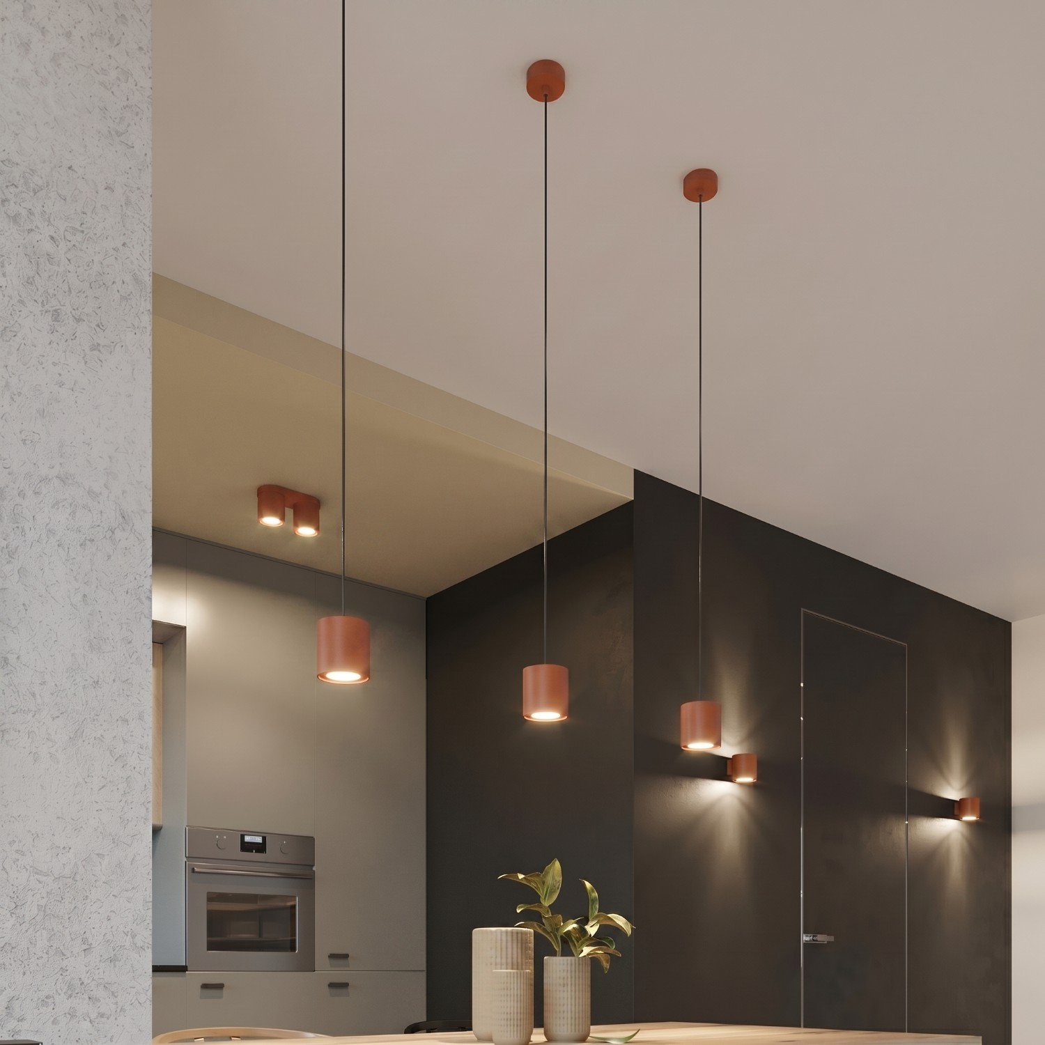 Wall Lamp Orbis 1 Red Ochre Uncategorized Great Lighting UK Ltd