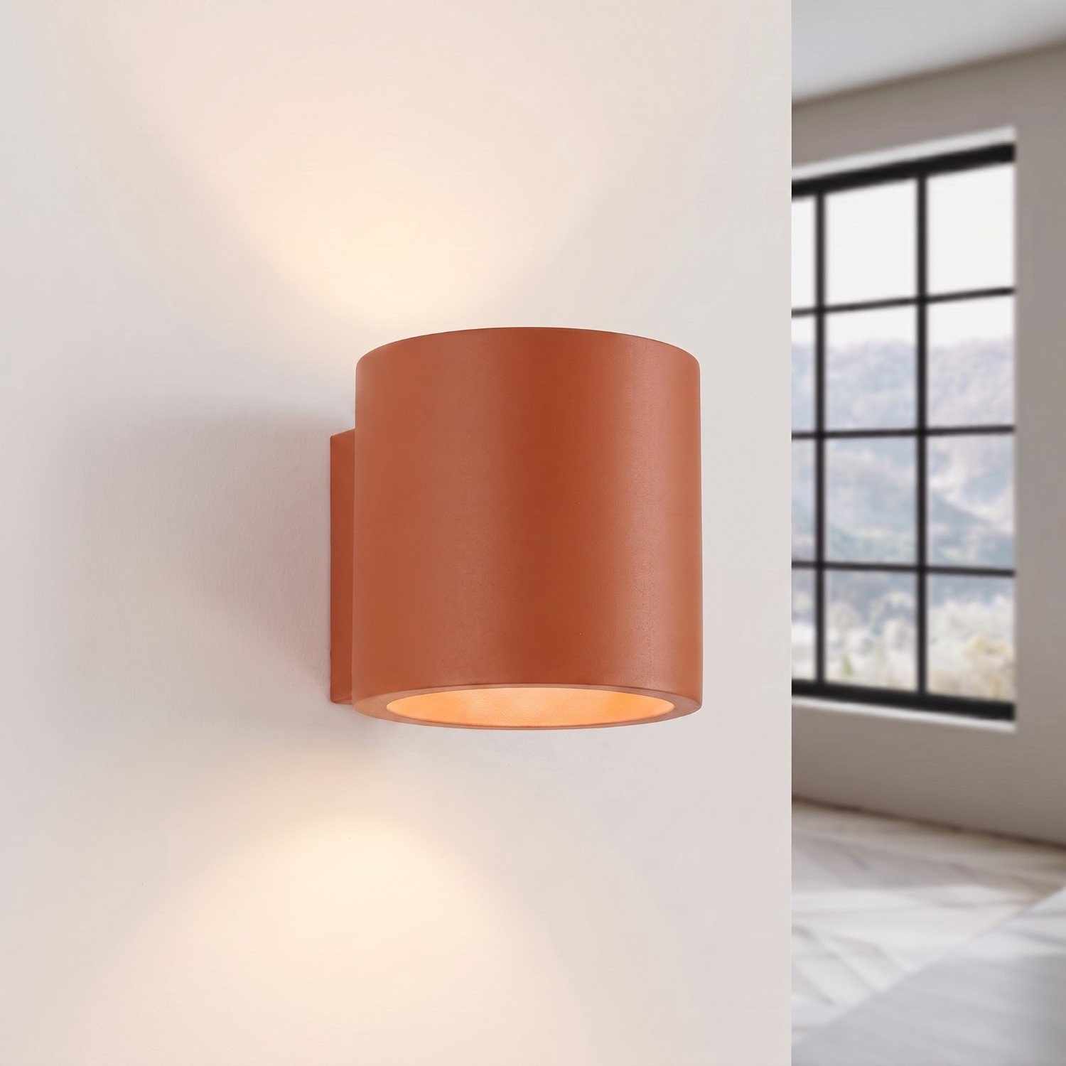 Wall Lamp Orbis 1 Red Ochre Uncategorized Great Lighting UK Ltd