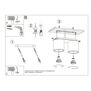 Ceiling Lamp Orbis 2 Burgundy Uncategorized Great Lighting UK Ltd