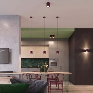 Ceiling Lamp Orbis 2 Burgundy Uncategorized Great Lighting UK Ltd