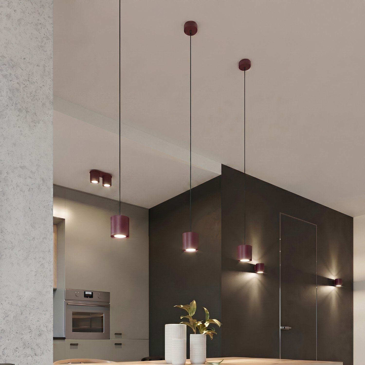 Wall Lamp Orbis 1 Burgundy Uncategorized Great Lighting UK Ltd