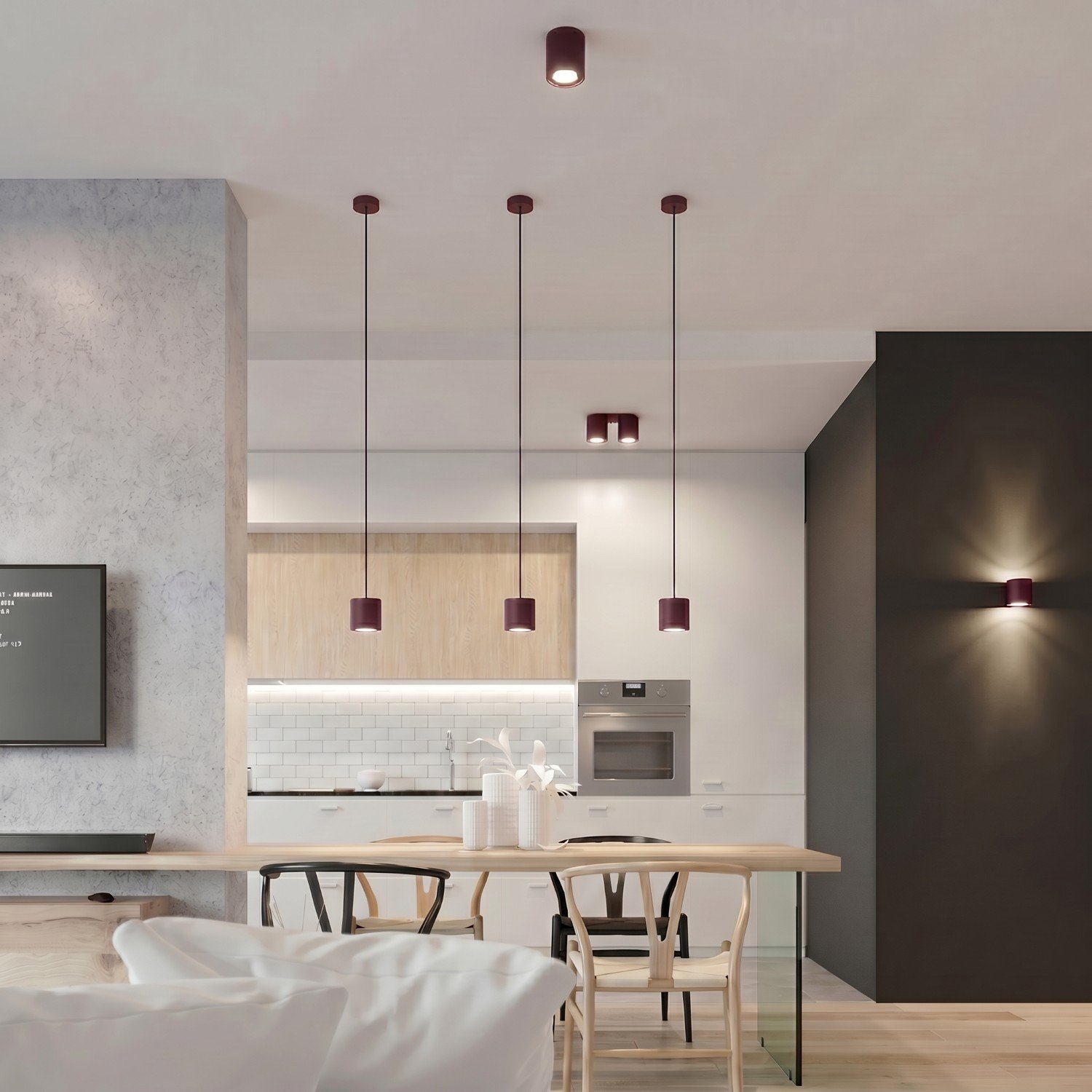 Wall Lamp Orbis 1 Burgundy Uncategorized Great Lighting UK Ltd