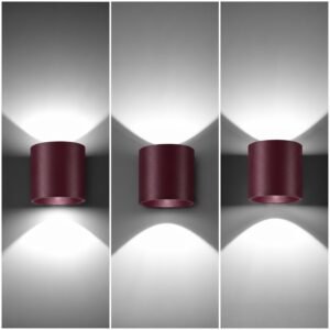 Wall Lamp Orbis 1 Burgundy Uncategorized Great Lighting UK Ltd