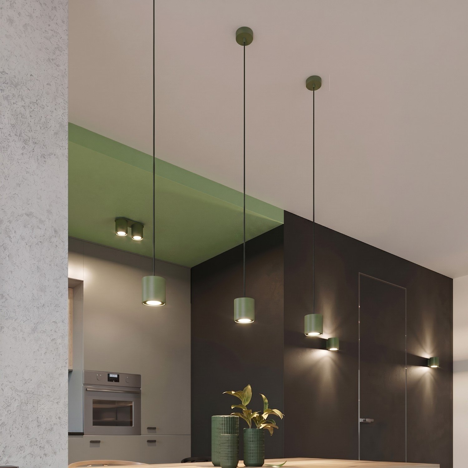 Ceiling Lamp Orbis 2 Olive Green Uncategorized Great Lighting UK Ltd