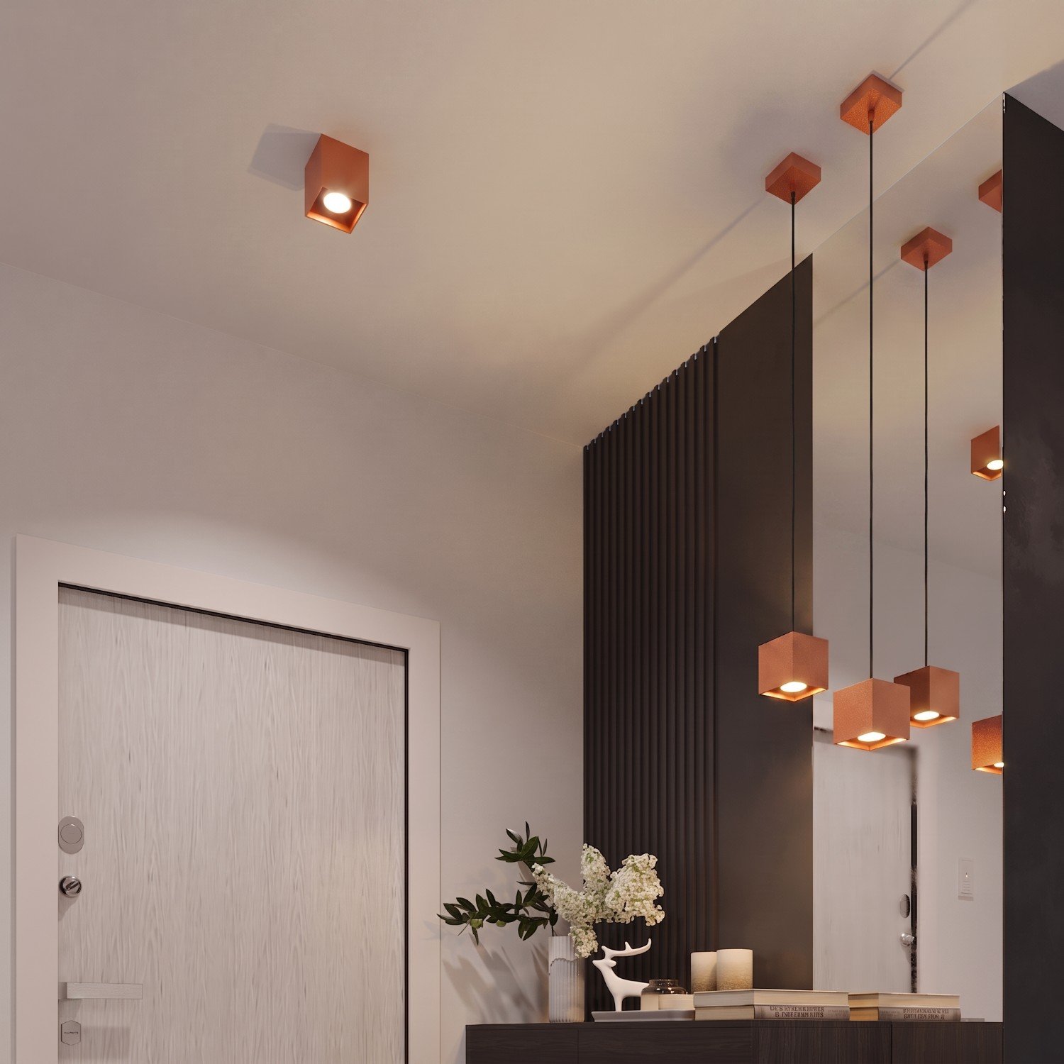 Ceiling Lamp Quad 1 Red Ochre Uncategorized Great Lighting UK Ltd