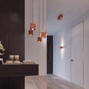 Ceiling Lamp Quad 1 Red Ochre Uncategorized Great Lighting UK Ltd