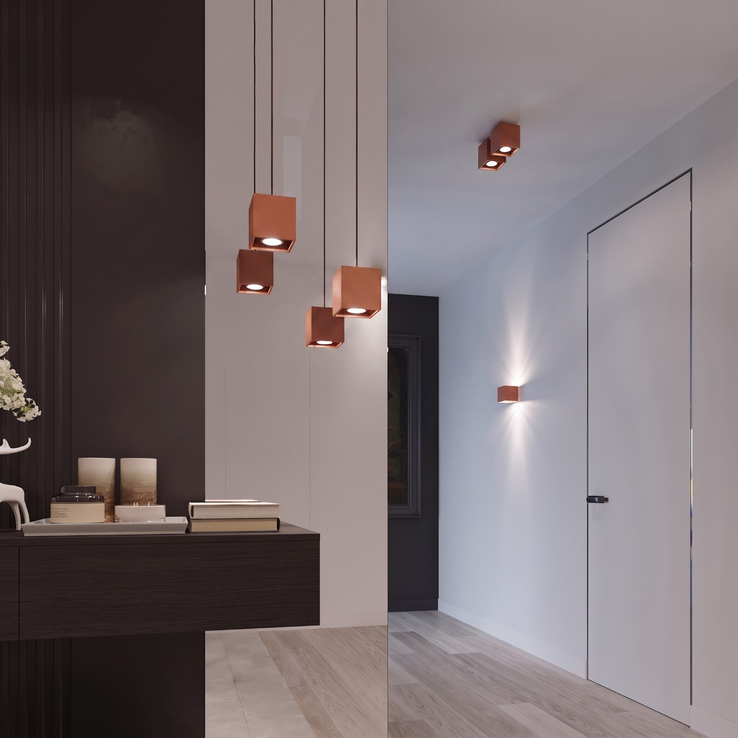 Ceiling Lamp Quad 1 Red Ochre Uncategorized Great Lighting UK Ltd