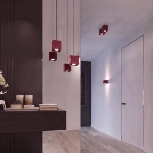 Wall Lamp Quad 1 Burgundy Uncategorized Great Lighting UK Ltd