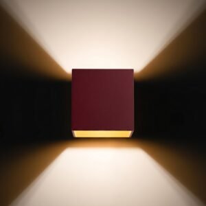 Wall Lamp Quad 1 Burgundy Uncategorized Great Lighting UK Ltd