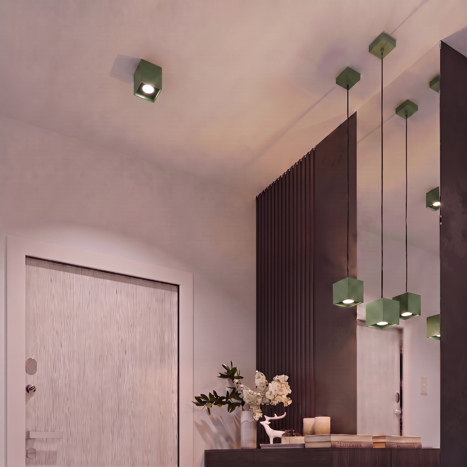 Ceiling Lamp Quad 1 Olive Green Uncategorized Great Lighting UK Ltd