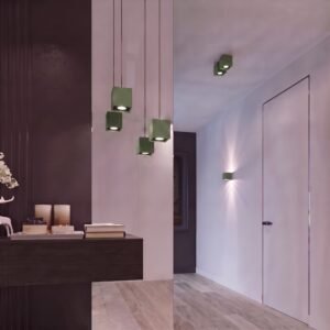 Wall Lamp Quad 1 Olive Green Uncategorized Great Lighting UK Ltd