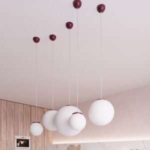 Pendant Lamp Ugo 20 Burgundy Uncategorized Great Lighting UK Ltd
