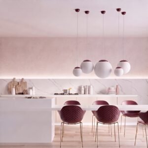 Pendant Lamp Ugo 30 Burgundy Uncategorized Great Lighting UK Ltd