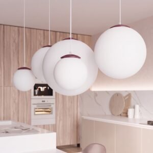 Pendant Lamp Ugo 30 Burgundy Uncategorized Great Lighting UK Ltd