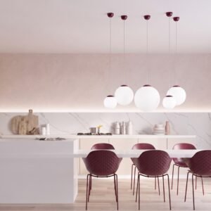 Pendant Lamp Ugo 40 Burgundy Uncategorized Great Lighting UK Ltd