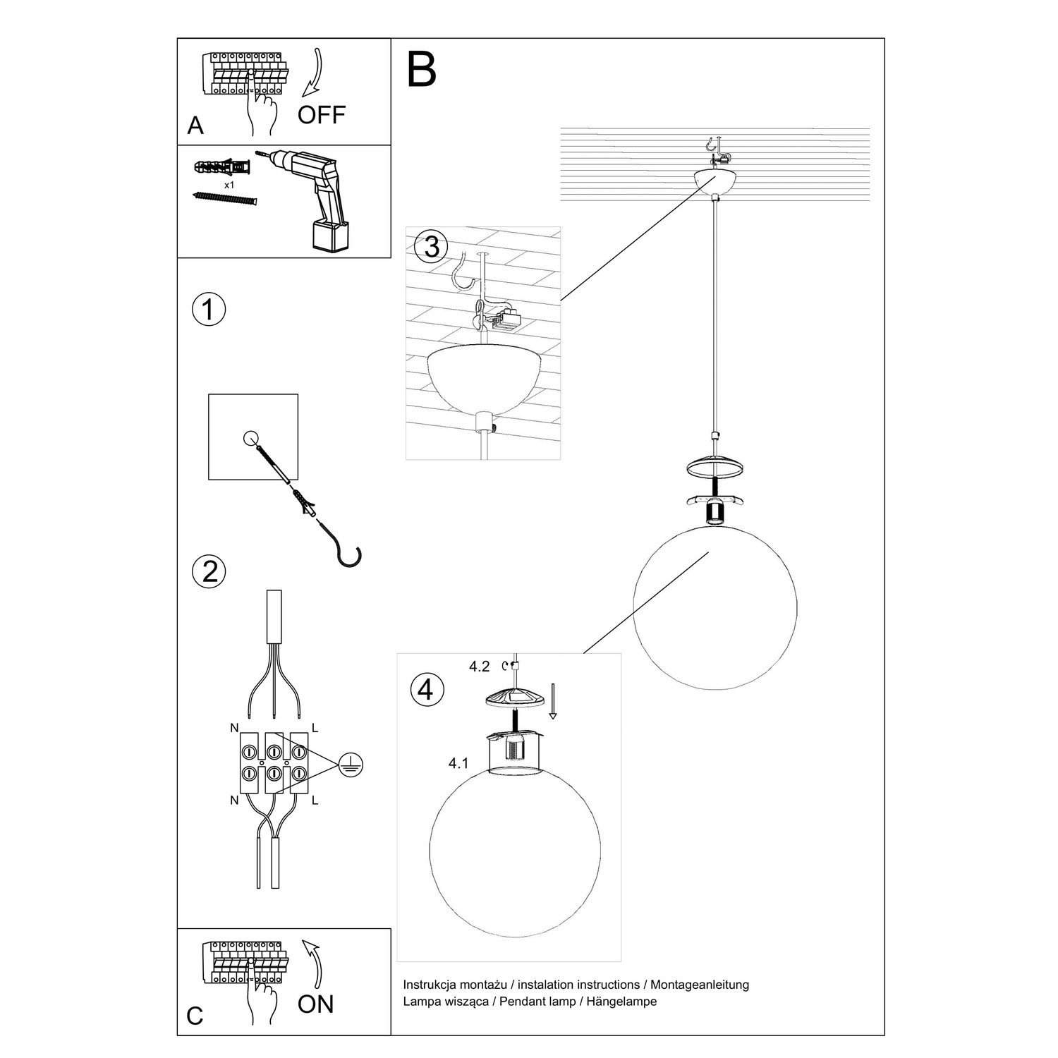 Pendant Lamp Ugo 40 Ultramarine Uncategorized Great Lighting UK Ltd