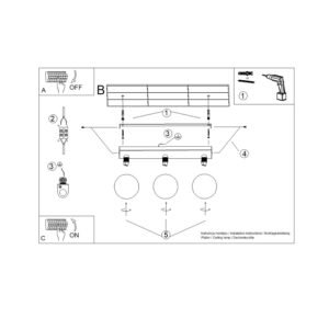 Ceiling Lamp Yoli 3 Beige Uncategorized Great Lighting UK Ltd
