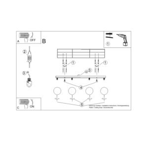 Ceiling Lamp Yoli 4 Beige Uncategorized Great Lighting UK Ltd