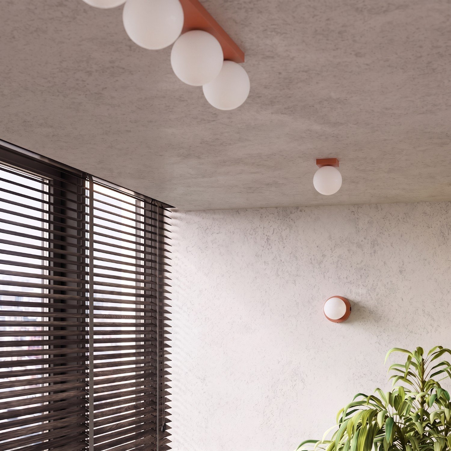 Ceiling Lamp Yoli 2 Red Ochre Uncategorized Great Lighting UK Ltd